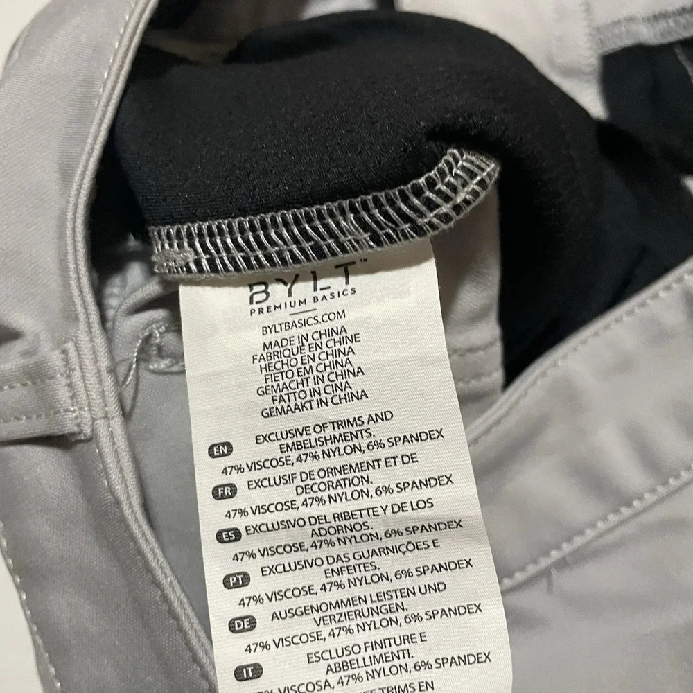 BYLT Premium Basics Everyday Pants Mens 30 X 29 Gray Stretch Performance Golf